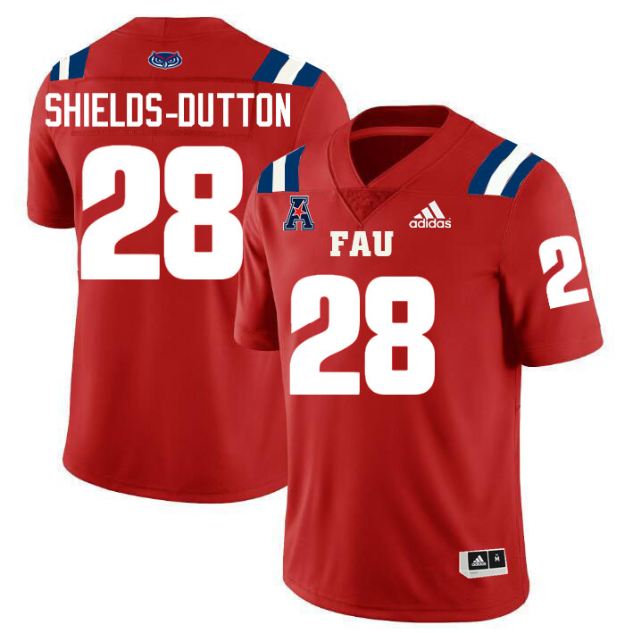 #28 Kaden Shields-Dutton FAU Jersey,Florida Atlantic Owls Football Jersey,Uniforms,Gears-Red #28 Kaden Shields-Dutton FAU Jersey,Florida Atlantic Owls Football Jersey,Uniforms,Gears-Red